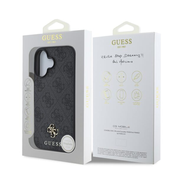 GUESS Калъф за iPhone 16, сив - GUHMP16SP4SM4MK -  4G Small Metal Logo - Image 6