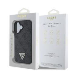 Guess Kalaf Apple Iphone 16 Pu 4g Strass Triangle Metal Logo Cheren Guhcp16sp4tdpk 6