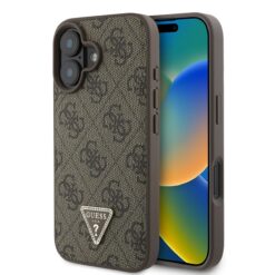 Guess Kalaf Apple Iphone 16 Pu 4g Strass Triangle Metal Logo Kafyav Guhcp16sp4tdpw 1