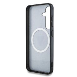 GUESS Калъф Samsung S25, IML 4G Glitter and Triangle Logo MagSafe, черен – GUHMS25SHG4PRTGK
