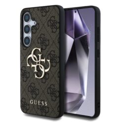 GUESS Калъф Samsung S25 Plus, PU 4G Metal Logo, кафяв – GUHCS25M4GMGBR