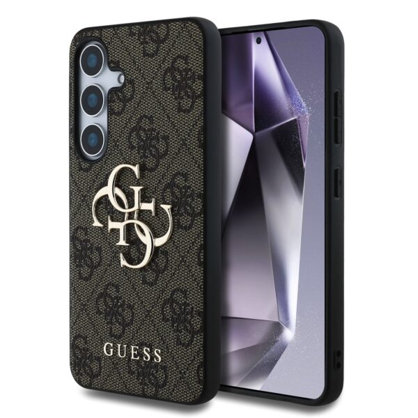 GUESS Калъф Samsung S25 Plus, PU 4G Metal Logo, кафяв – GUHCS25M4GMGBR