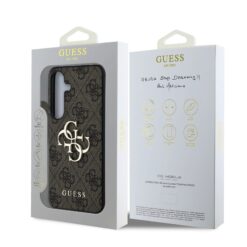 GUESS Калъф Samsung S25 Plus, PU 4G Metal Logo, кафяв – GUHCS25M4GMGBR