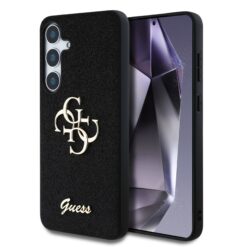GUESS Калъф Samsung S25 Plus, PU Fixed Glitter 4G Metal Logo, черен – GUHCS25MHG4SGK