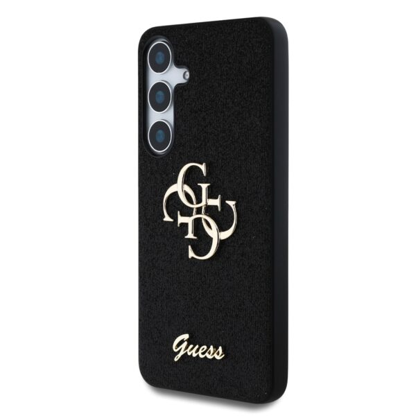 GUESS Калъф Samsung S25 Plus, PU Fixed Glitter 4G Metal Logo, черен – GUHCS25MHG4SGK