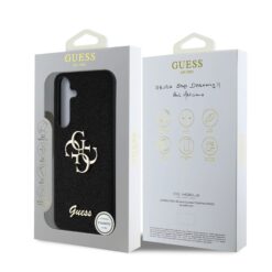 GUESS Калъф Samsung S25 Plus, PU Fixed Glitter 4G Metal Logo, черен – GUHCS25MHG4SGK