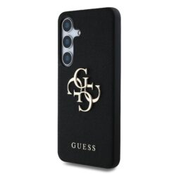 GUESS Калъф Samsung S25 Plus, PU Grained 4G Metal Logo, черен – GUHCS25MPGT4MBK