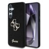 GUESS Калъф за Samsung S25, PU Fixed Glitter 4G Metal Logo, черен – GUHCS25SHG4SGK