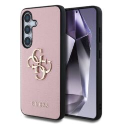 GUESS Калъф за Samsung S25 – Grained 4G Metal Logo