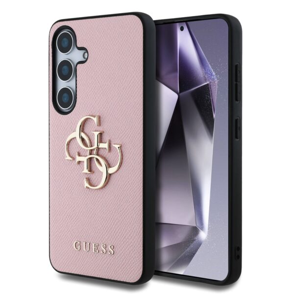 GUESS Калъф за Samsung S25 – Grained 4G Metal Logo