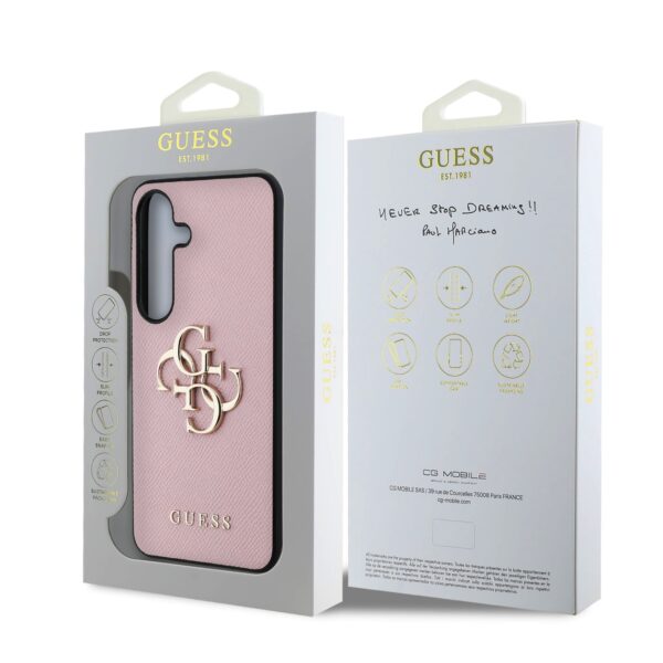 GUESS Калъф за Samsung S25 – Grained 4G Metal Logo