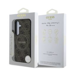 GUESS Калъф Samsung S25, PU Leather 4G Colored Ring MagSafe, кафяв – GUHMS25SG4GFRW