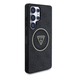 GUESS Калъф Samsung S25 Ultra, IML 4G Glitter and Triangle Logo MagSafe, черен – GUHMS25LHG4PRTGK