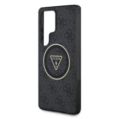 GUESS Калъф Samsung S25 Ultra, IML 4G Glitter and Triangle Logo MagSafe, черен – GUHMS25LHG4PRTGK