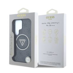 GUESS Калъф Samsung S25 Ultra, IML 4G Glitter and Triangle Logo MagSafe, черен – GUHMS25LHG4PRTGK