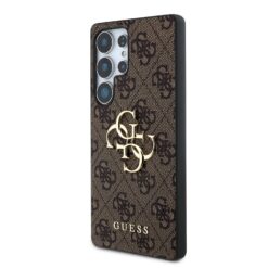 GUESS Калъф Samsung S25 Ultra, PU 4G Metal Logo, кафяв – GUHCS25L4GMGBR