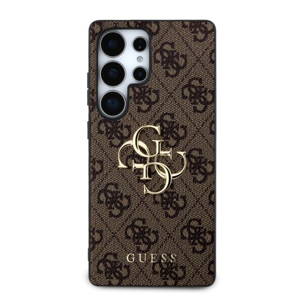 GUESS Калъф Samsung S25 Ultra, PU 4G Metal Logo, кафяв – GUHCS25L4GMGBR