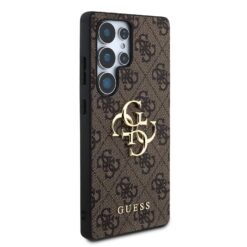 GUESS Калъф Samsung S25 Ultra, PU 4G Metal Logo, кафяв – GUHCS25L4GMGBR