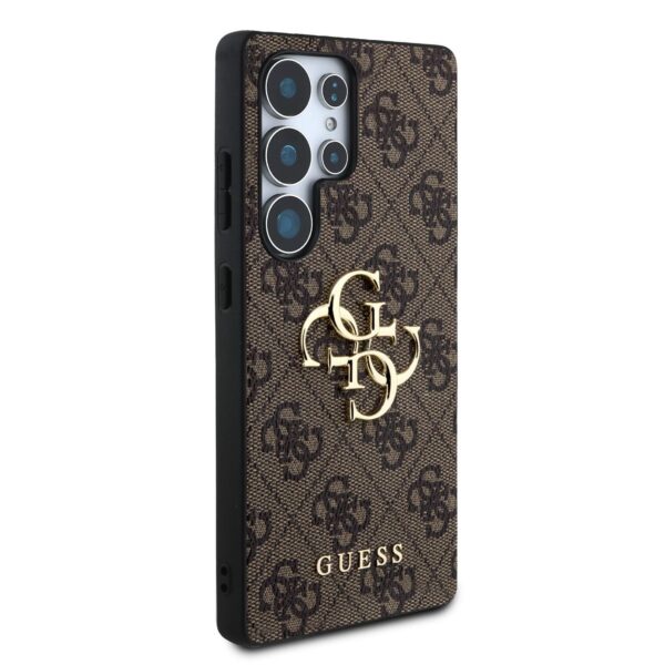 GUESS Калъф Samsung S25 Ultra, PU 4G Metal Logo, кафяв – GUHCS25L4GMGBR