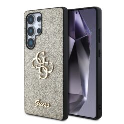 GUESS Калъф Samsung S25 Ultra, PU Fixed Glitter 4G Metal Logo, златен – GUHCS25LHG4SGD