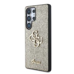 GUESS Калъф Samsung S25 Ultra, PU Fixed Glitter 4G Metal Logo, златен – GUHCS25LHG4SGD