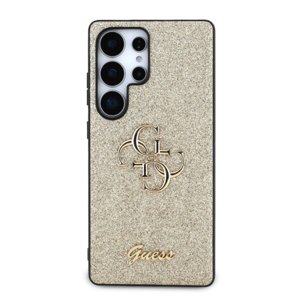 GUESS Калъф Samsung S25 Ultra, PU Fixed Glitter 4G Metal Logo, златен – GUHCS25LHG4SGD