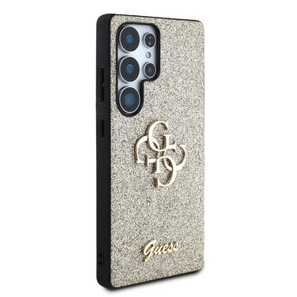 GUESS Калъф Samsung S25 Ultra, PU Fixed Glitter 4G Metal Logo, златен – GUHCS25LHG4SGD