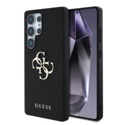 GUESS Калъф Samsung S25 Ultra, PU Grained 4G Metal Logo, черен – GUHCS25LPGT4MBK