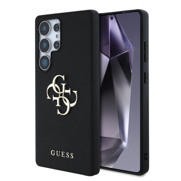 GUESS Калъф Samsung S25 Ultra, PU Grained 4G Metal Logo, черен – GUHCS25LPGT4MBK