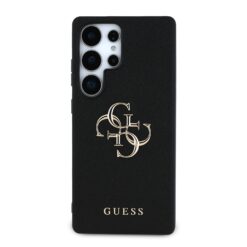 GUESS Калъф Samsung S25 Ultra, PU Grained 4G Metal Logo, черен – GUHCS25LPGT4MBK