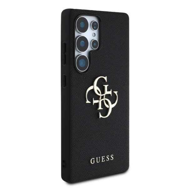 GUESS Калъф Samsung S25 Ultra, PU Grained 4G Metal Logo, черен – GUHCS25LPGT4MBK
