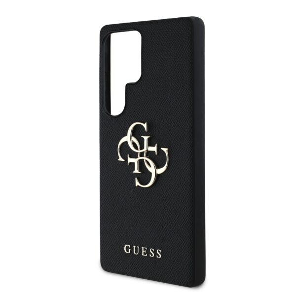 GUESS Калъф Samsung S25 Ultra, PU Grained 4G Metal Logo, черен – GUHCS25LPGT4MBK