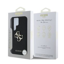 GUESS Калъф Samsung S25 Ultra, PU Grained 4G Metal Logo, черен – GUHCS25LPGT4MBK