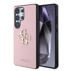 GUESS Калъф Samsung S25 Ultra, PU Grained 4G Metal Logo, розов – GUHCS25LPGT4MBP