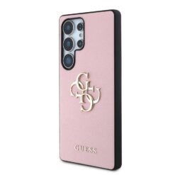 GUESS Калъф Samsung S25 Ultra, PU Grained 4G Metal Logo, розов – GUHCS25LPGT4MBP
