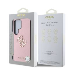 GUESS Калъф Samsung S25 Ultra, PU Grained 4G Metal Logo, розов – GUHCS25LPGT4MBP