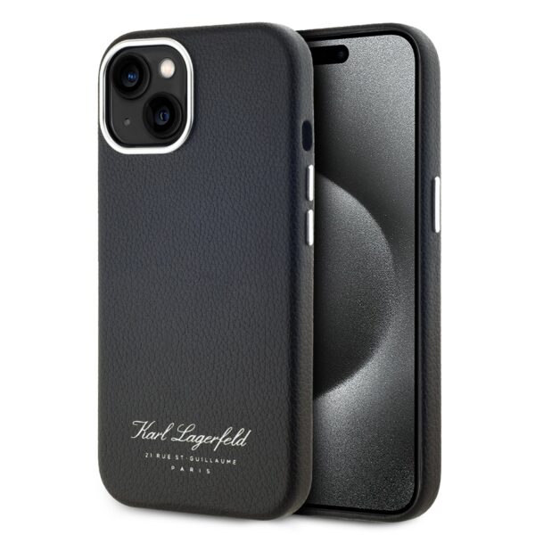 kalaf karl lagerfeld klhcp15spgwcmkhk apple iphone 15 grained pu hotel rsg black 1.jpg