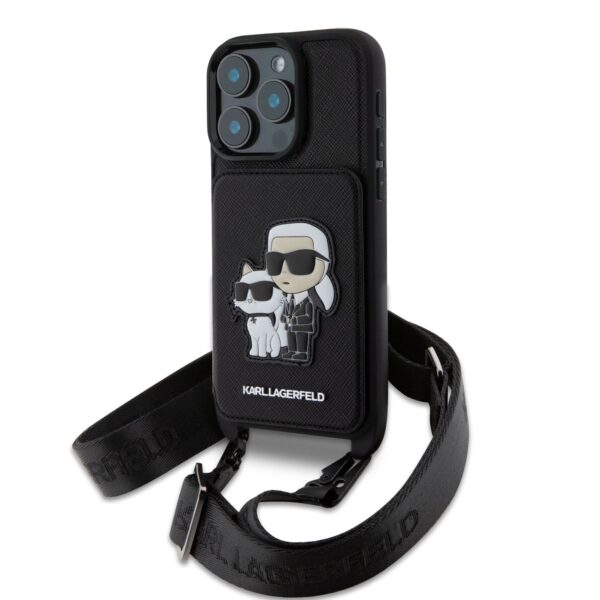 Калъф Karl Lagerfeld за iPhone 16 Pro - KLHCP16LCSAKCPMK - Saffiano Crossbody Strap