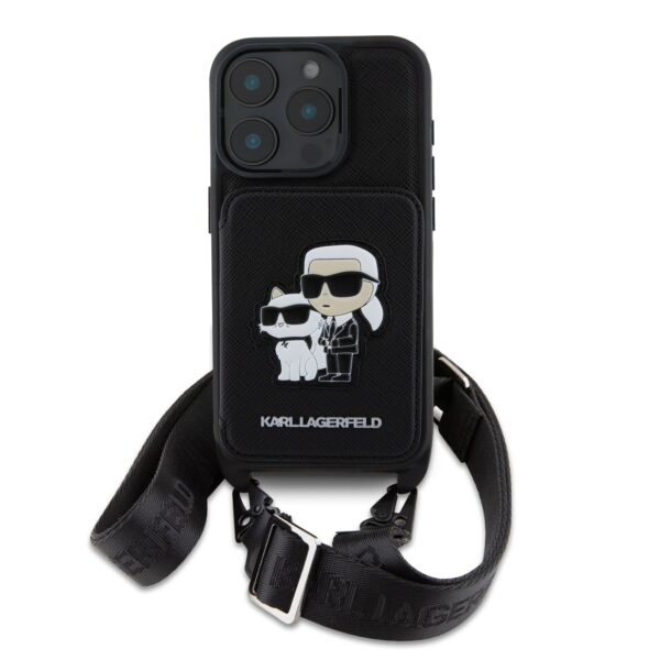 Калъф Karl Lagerfeld за iPhone 16 Pro - KLHCP16LCSAKCPMK - Saffiano Crossbody Strap - Image 2