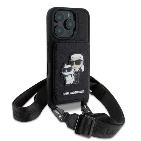 Калъф Karl Lagerfeld за iPhone 16 Pro - KLHCP16LCSAKCPMK - Saffiano Crossbody Strap - Image 3
