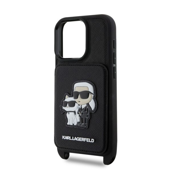 Калъф Karl Lagerfeld за iPhone 16 Pro - KLHCP16LCSAKCPMK - Saffiano Crossbody Strap - Image 5