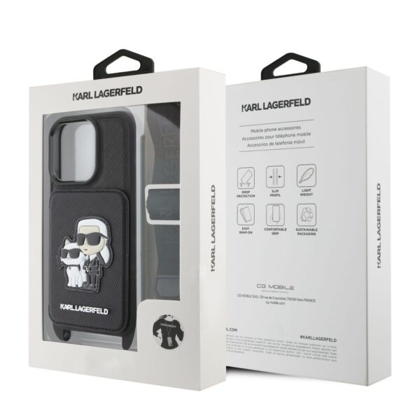 Калъф Karl Lagerfeld за iPhone 16 Pro - KLHCP16LCSAKCPMK - Saffiano Crossbody Strap - Image 7