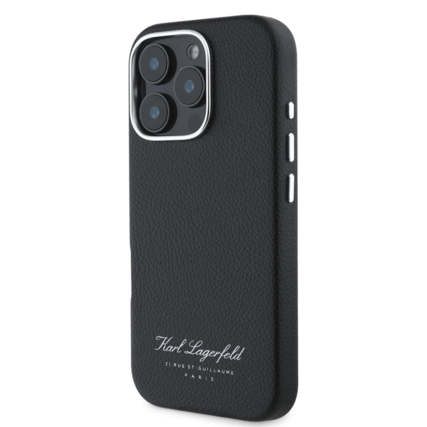 Калъф Karl Lagerfeld Apple iPhone 16 Pro Grained PU Hotel RSG Black
