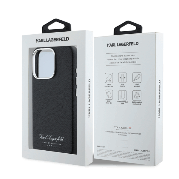 Калъф Karl Lagerfeld Apple iPhone 16 Pro Grained PU Hotel RSG Black