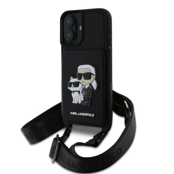 Калъф Karl Lagerfeld за iPhone 16 - KLHCP16SCSAKCPMK - Saffiano Crossbody Strap