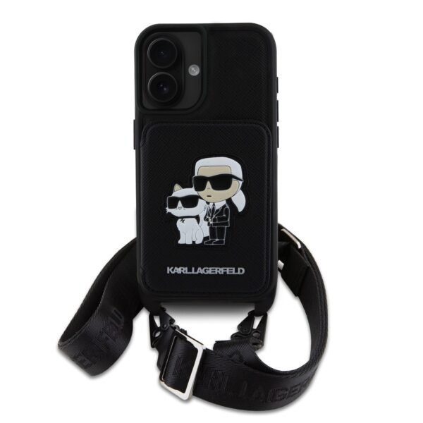Калъф Karl Lagerfeld за iPhone 16 - KLHCP16SCSAKCPMK - Saffiano Crossbody Strap - Image 2