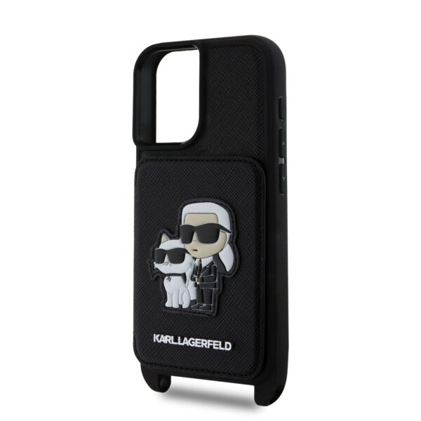 Калъф Karl Lagerfeld за iPhone 16 - KLHCP16SCSAKCPMK - Saffiano Crossbody Strap - Image 5