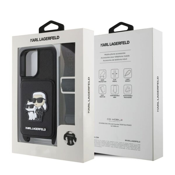 Калъф Karl Lagerfeld за iPhone 16 - KLHCP16SCSAKCPMK - Saffiano Crossbody Strap - Image 7