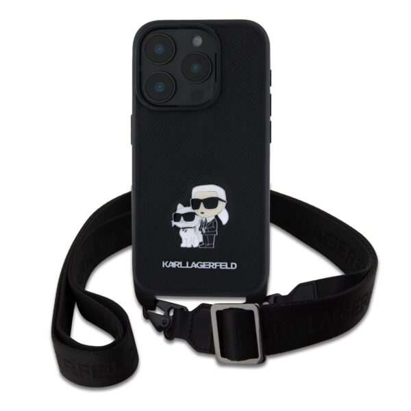 Калъф Karl Lagerfeld за iPhone 16 Pro Max - KLHCP16XSAKCPBK Saffiano Crossbody Strap - Image 2