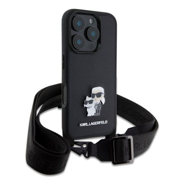 Калъф Karl Lagerfeld за iPhone 16 Pro Max - KLHCP16XSAKCPBK Saffiano Crossbody Strap - Image 3